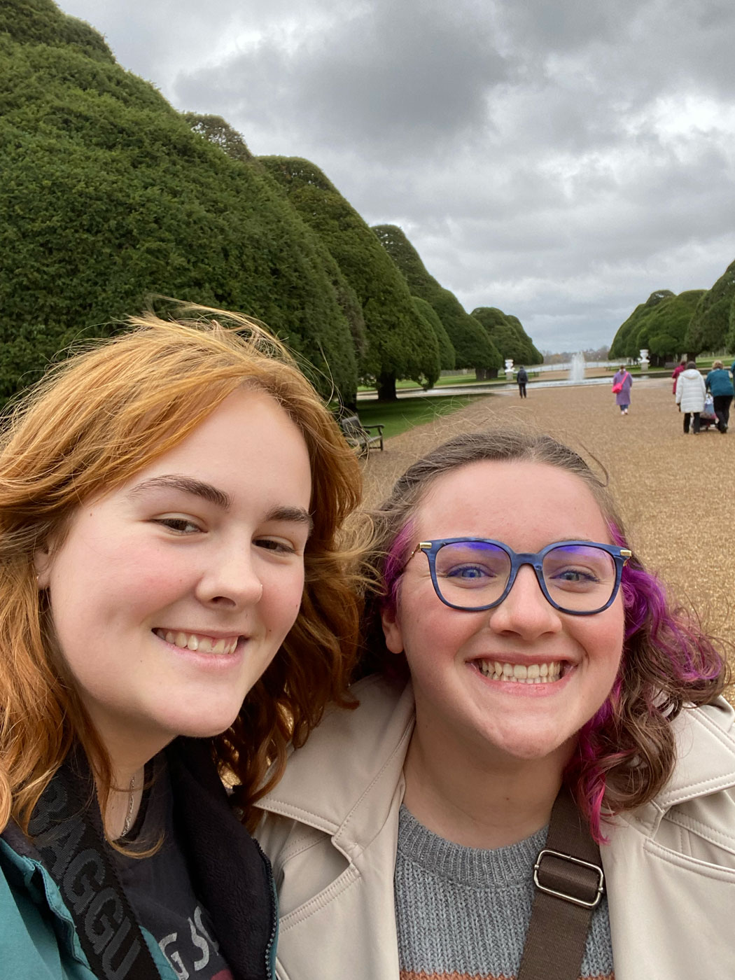 Celeste Jones and fellow students in London