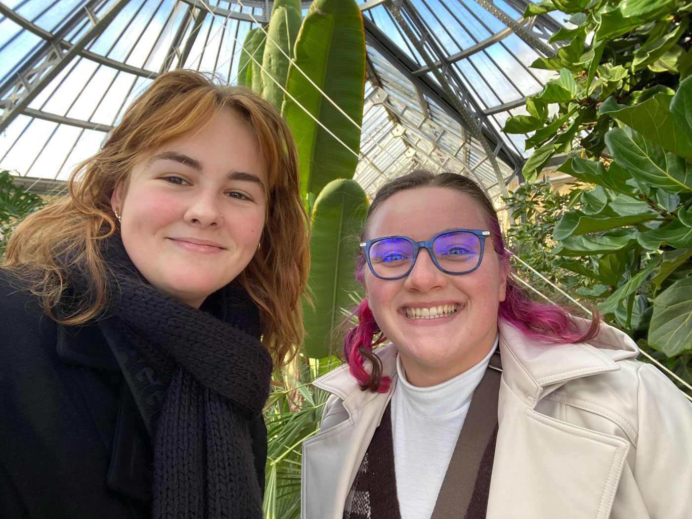Celeste Jones and fellow students in London