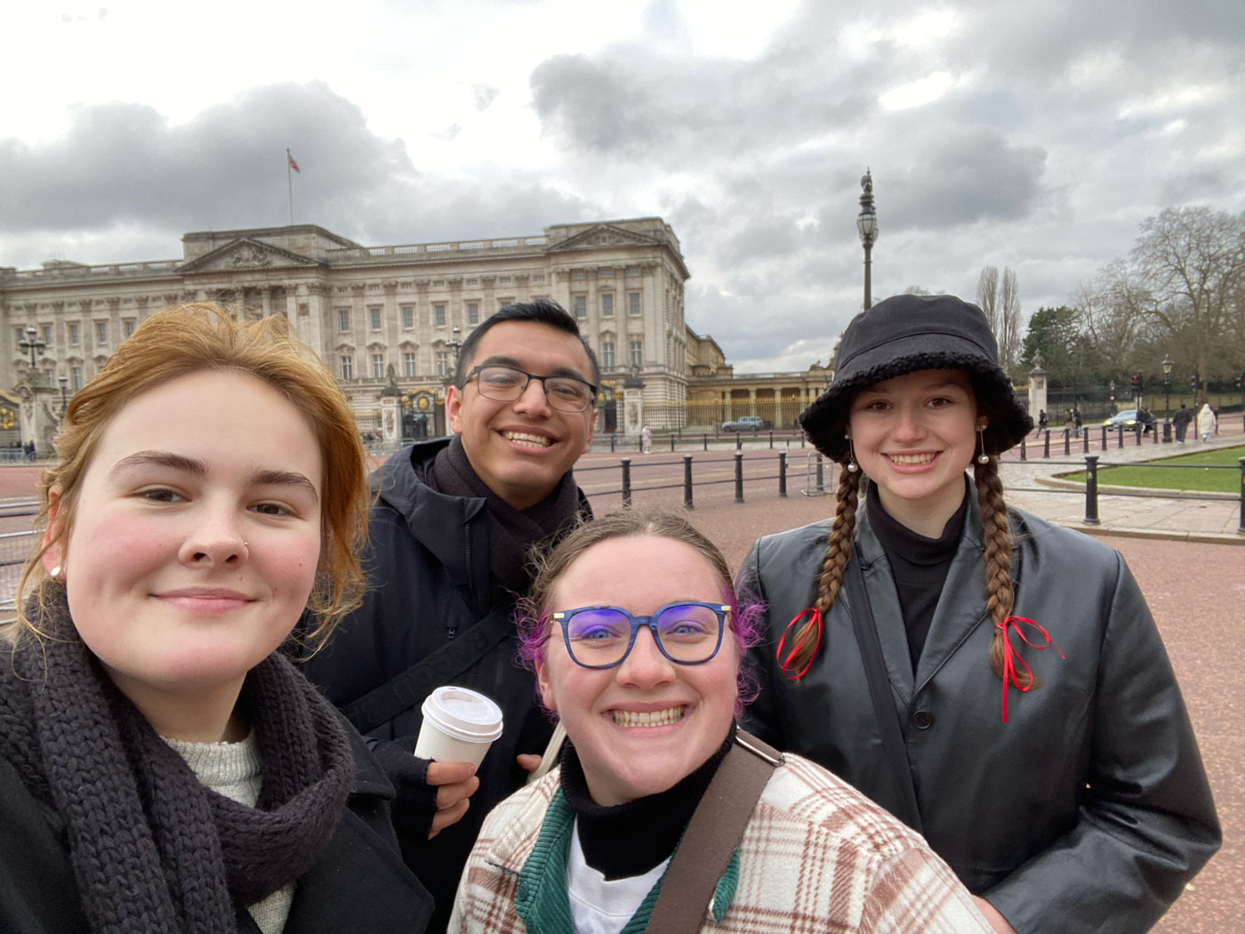 Celeste Jones and fellow students in London