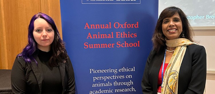 Philosophy student Morgan Poulter and Dr. Veena Howard at the Annual Oxford Animal Ethic Summer School