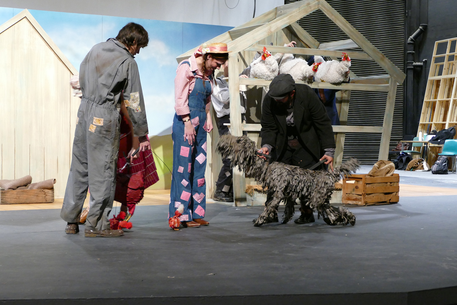 Along Came a Dog rehearsal